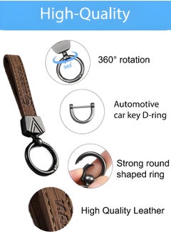 KeyAmor Elegant light brown metal and leather keychain with NISSAN logo featuring 3 key rings perfect as a fancy gift or car accessory designed in sleek light brown for a modern look offers 360 degree rotation for convenience suitable for both men and women and comes in a gift box.  - Image 5