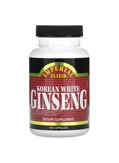 Imperial Elixir Imperial Elixir, Korean White Ginseng, 1,000 mg, 100 Capsules (500 mg per Capsule) 