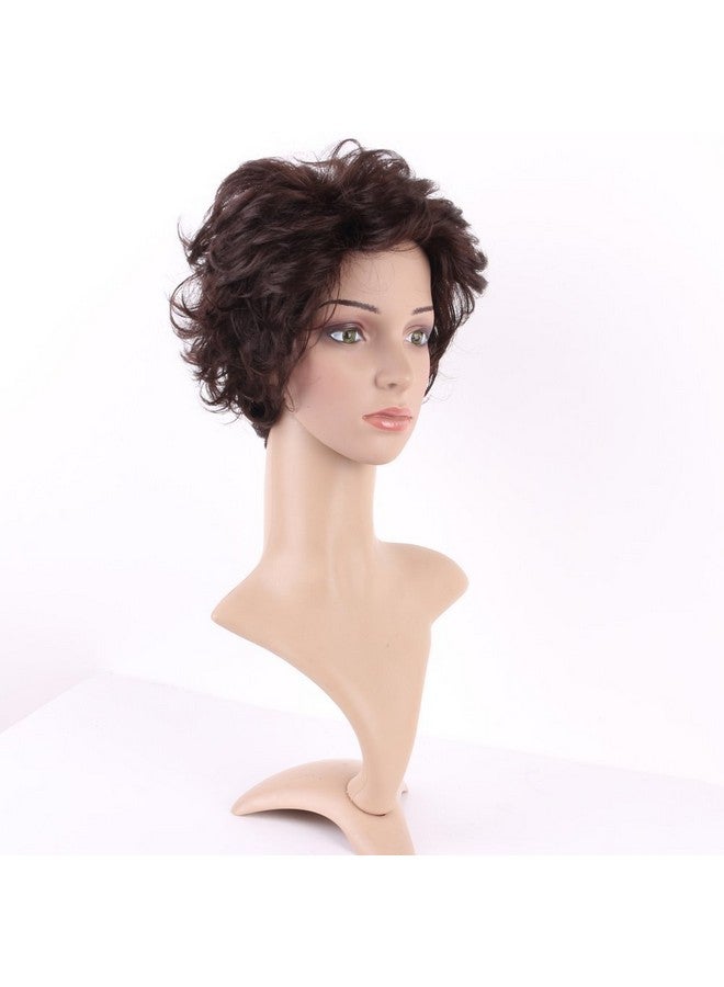 S-noilite Short Brown Curly Hair Wig Women Natural Fluffy Cosplay Daily Party Costume Full Wigs - Image 5