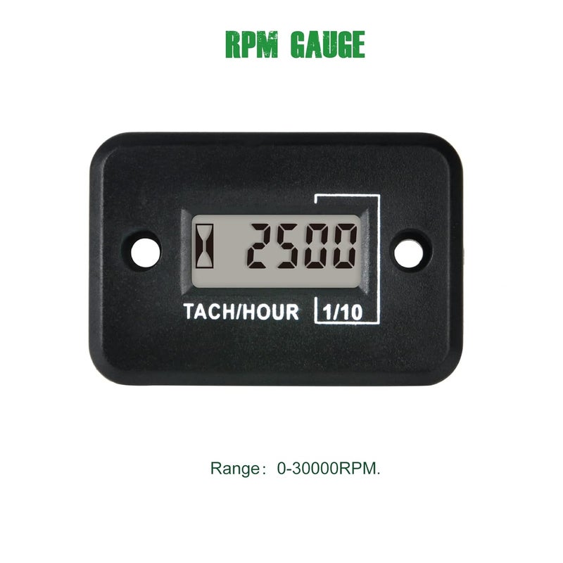 Yooreal Digital Hour Meter Tachometer - Waterproof for Chainsaw, Car Engine, Tractor, Outboard Motor, Garden Generator, ATV, Snowblower, Dirt Bike - Image 3