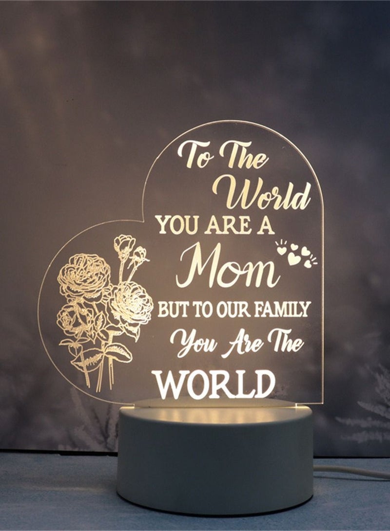 Loquat Creative 3D Nightlight Various Holiday Gifts USB Acrylic LED Ambience Sleeping Bedside Lamp 16 Kinds Of Color Touch Keys 