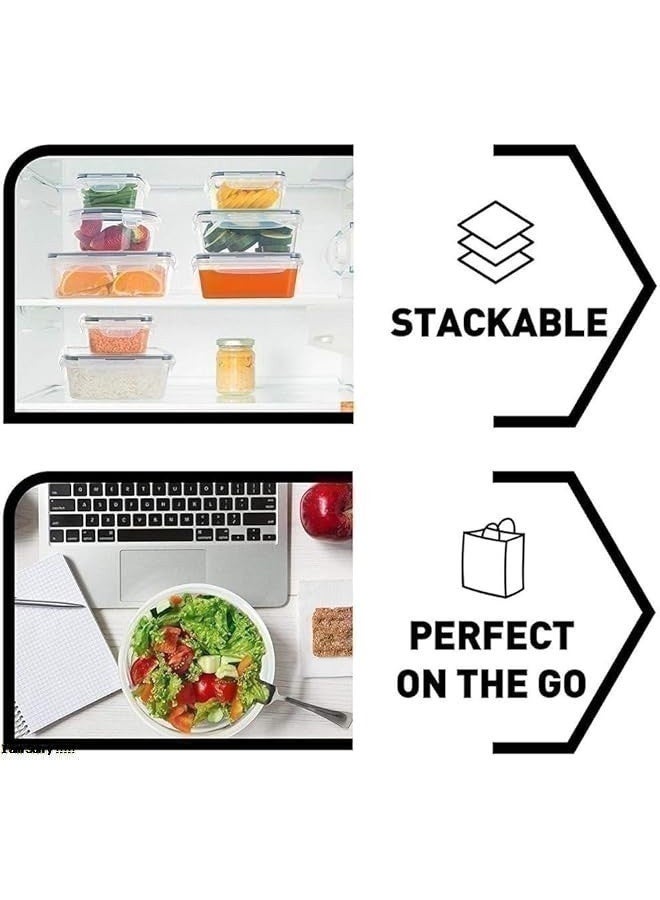 Green Tiger 18pcs Food Storage Container Set with Locking Lids + 20 Labels, Large Rectangular (Space Saving) Airtight Plastic Meal Prep Containers for Kitchen & Fridge, BPA-Free & Microwave Safe - Image 3