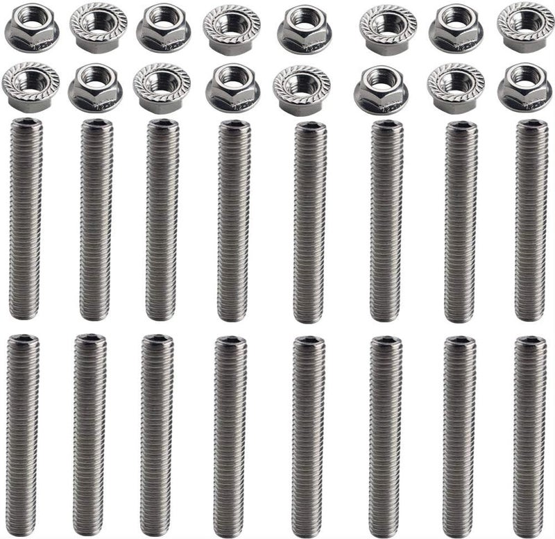 DEWHEL 16pcs stainless exhaust manifold stud kit 2 manifolds for Ford 4.6 & 5.4 Liter V8 - Image 1