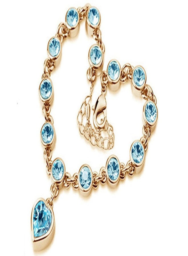Shining Diva Valentine Gift By Shining Diva Crystal Silver Plated Bracelet for Women and Girls (Blue) (vg8356b) - Image 1