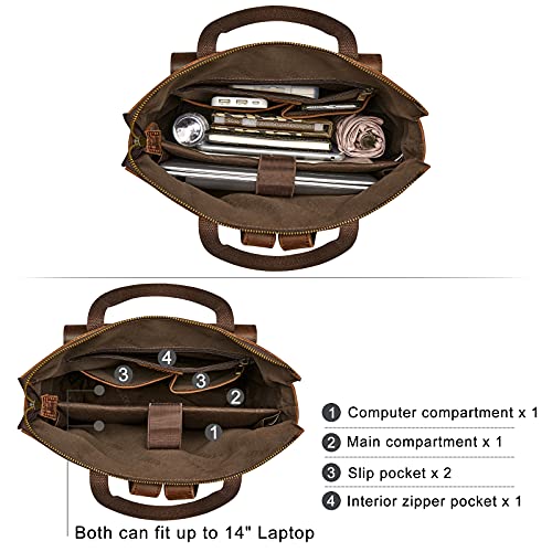 S-ZONE Women Genuine Leather Backpack Purse Retro Top-handle Bags Vintage Totes Casual Daypack - Image 5