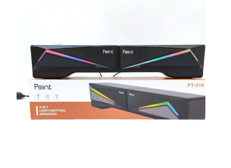 بوينت مكبر صوت USB بإضاءة RGB طراز PT-510 من POINT - Image 2
