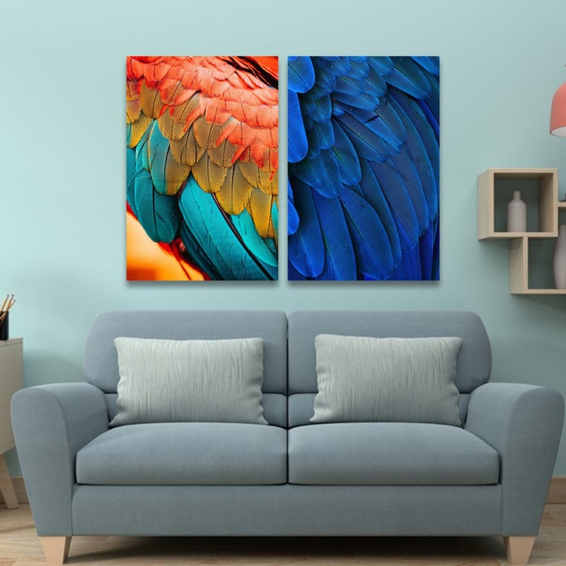 ماركتنا لوحة قماشية ثنائية بتصميم مودرن بمقاس اجمالي 100×70 سم - Image 1