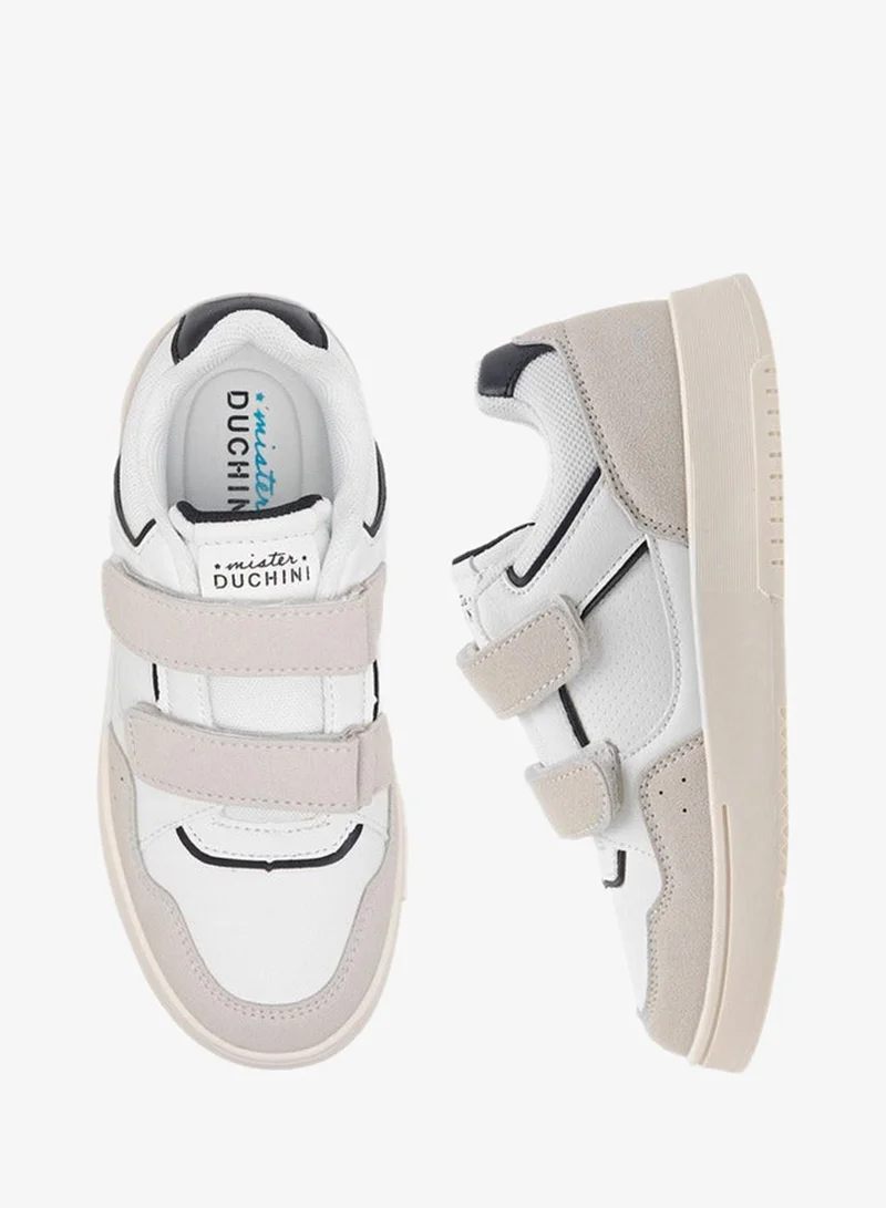 Mister Duchini Boys Panelled Sneakers with Hook and Loop Closure