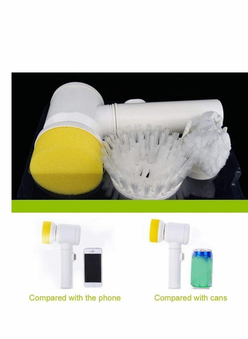 Y&D Electric Cleaning Brush, Multifunctional 5 in 1 Household Magic ABS Nylon Kitchen Bathtub for Tub Tile Floor Sink Window Brush Cleaner (White) - Image 3