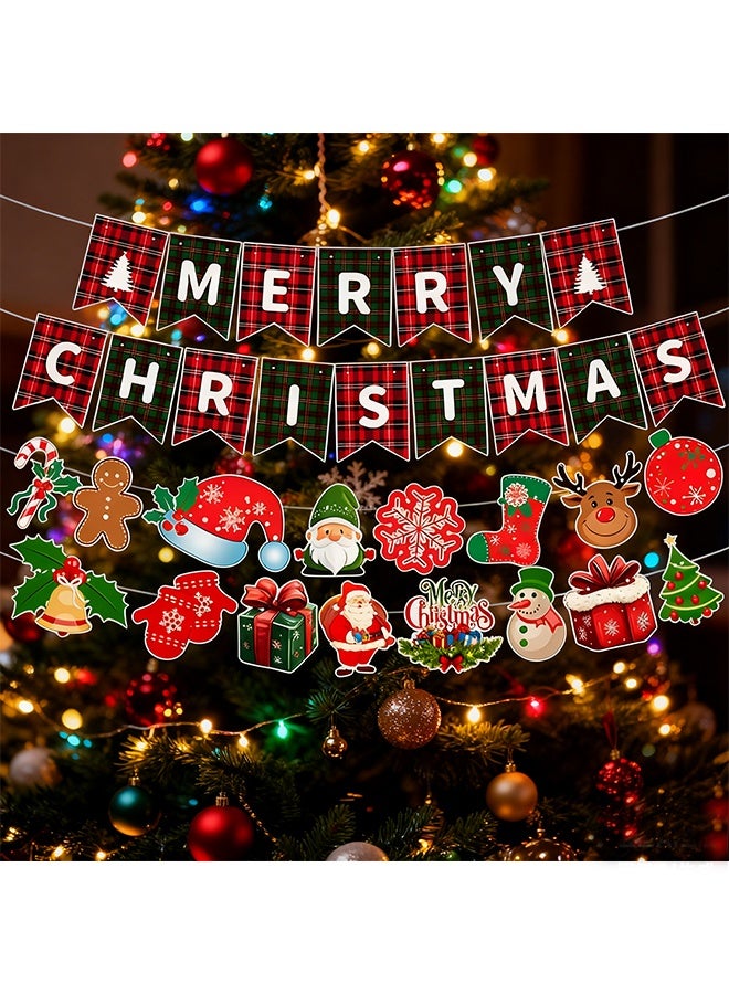 3Pcs Merry Christmas Banner, Happy New Year Banner, Merry Christmas Porch Sign, Christmas Decorations Banners, for Indoor Outdoor Winter Christmas Holiday Theme Party Supplies - Image 3