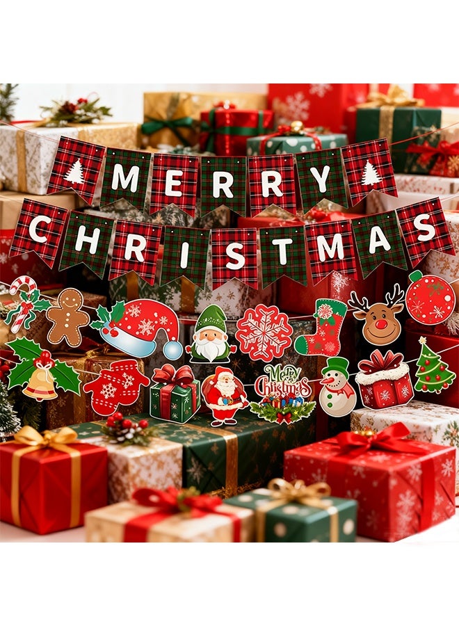 3Pcs Merry Christmas Banner, Happy New Year Banner, Merry Christmas Porch Sign, Christmas Decorations Banners, for Indoor Outdoor Winter Christmas Holiday Theme Party Supplies - Image 4