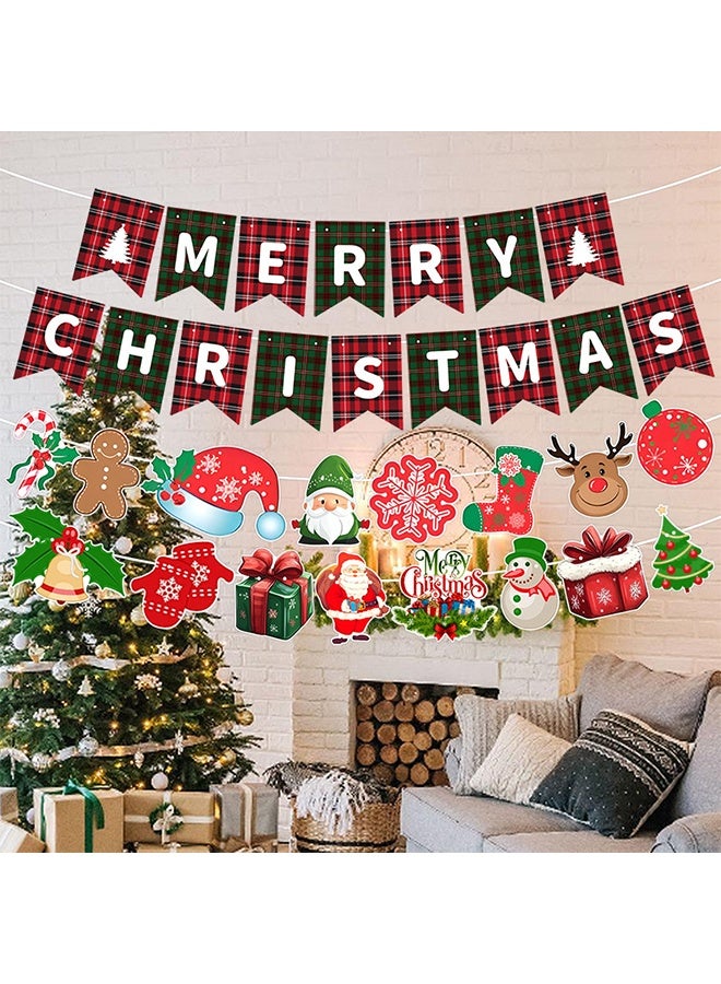 3Pcs Merry Christmas Banner, Happy New Year Banner, Merry Christmas Porch Sign, Christmas Decorations Banners, for Indoor Outdoor Winter Christmas Holiday Theme Party Supplies - Image 2