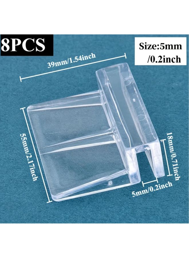 8 Pcs Heavy Duty Acrylic Aquarium Glass Lid Clips 12mm Fish Tank Cover Holders Seal for Secure Lid Installation Easy Setup for Fish Bowls and Aquariums No Tools Required - Image 3