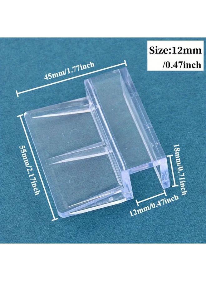 8 Pcs Heavy Duty Acrylic Aquarium Glass Lid Clips 12mm Fish Tank Cover Holders Seal for Secure Lid Installation Easy Setup for Fish Bowls and Aquariums No Tools Required - Image 2