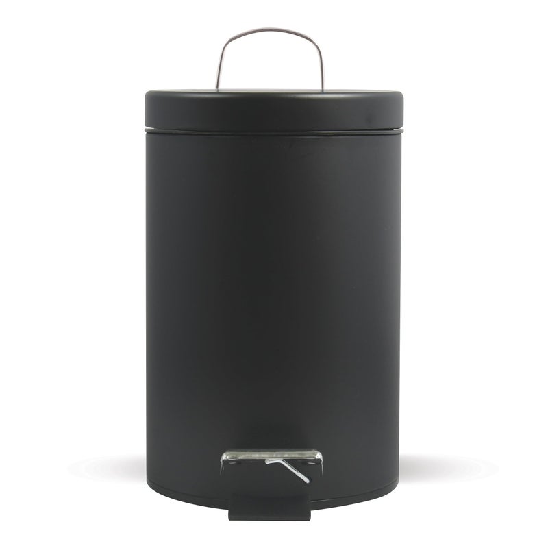 MSV Stainless Steel Pedal Bin Black 3 Litre