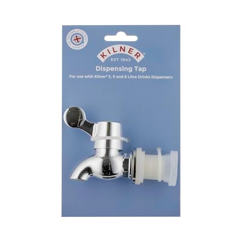 Kilner Replacement Faucet Tap for for 3, 5 & 8 L Glass Drinks Dispensers | Leak-Free Stainless Steel Silicone Washer Tap - Image 1