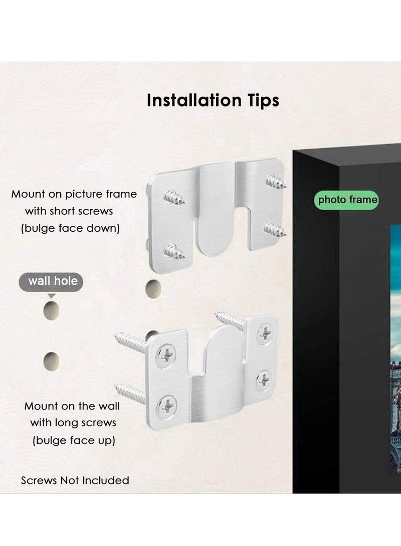 Heavy Duty Stainless Steel Picture Hangers 8 Pairs Interlocking Bracket Ideal for Wall Art and Photo Display - Image 3