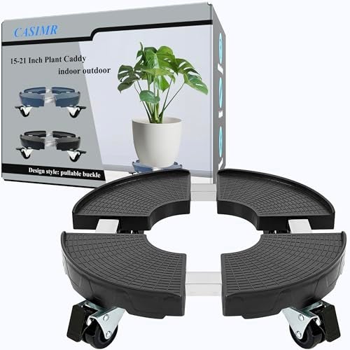 C CASIMR CASIMR Plant Stand with Wheels Adjustable 1521 Heavy Duty Plant Caddy with Casters 440lb Capacity Indoor Outdoor Large Potted Planter Cart Dolly Rolling Plant Stand for Flower Pot - Image 3