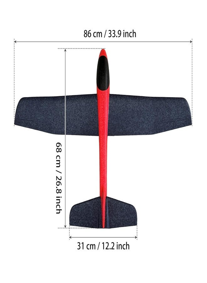 HAWK'S WORK 2 Pcs Foam Glider, 33.8" Super Large Airplane Toy Hand Throwing Plane, Outdoor Play & STEM & RC Conversion for Kids & All Age - Image 3