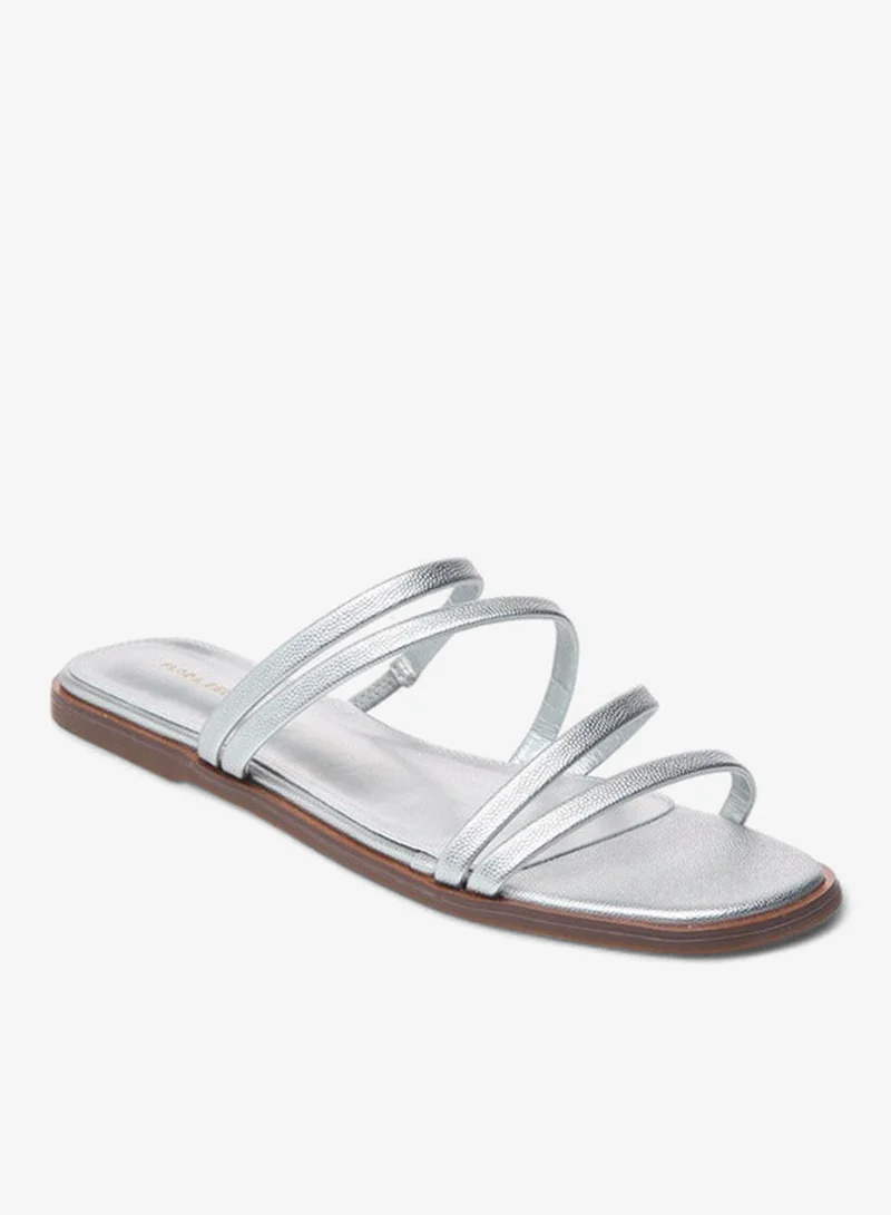 Flora Bella By Shoexpress Textured Slip-On Flat Sandals