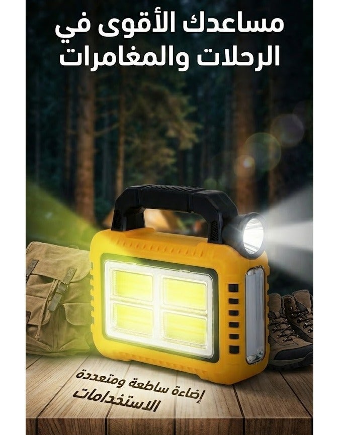 هيري بولت كشاف تخييم يعمل بالطاقة الشمسية قابل لاعادة الشحن بمنفذ USB لانقطاع التيار الكهربائي، مصباح يدوي LED لمستلزمات الاعاصير والطوارئ، مقاوم للماء، شحن للجهاز - Image 1