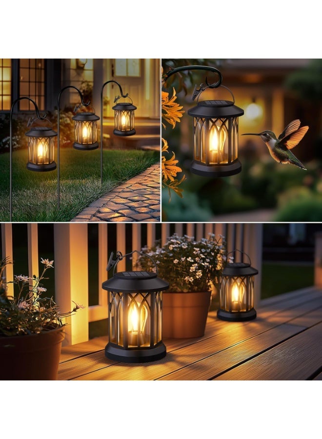 Arabest 6 Pack Solar Lanterns Outdoor Waterproof - Hanging Lanterns Decorative Outdoor Patio Decor with Clip Solar Lantern for Outside - Outdoor Lanterns for Patio Garden Waterproof Gifts for Women Mom Family - Image 4