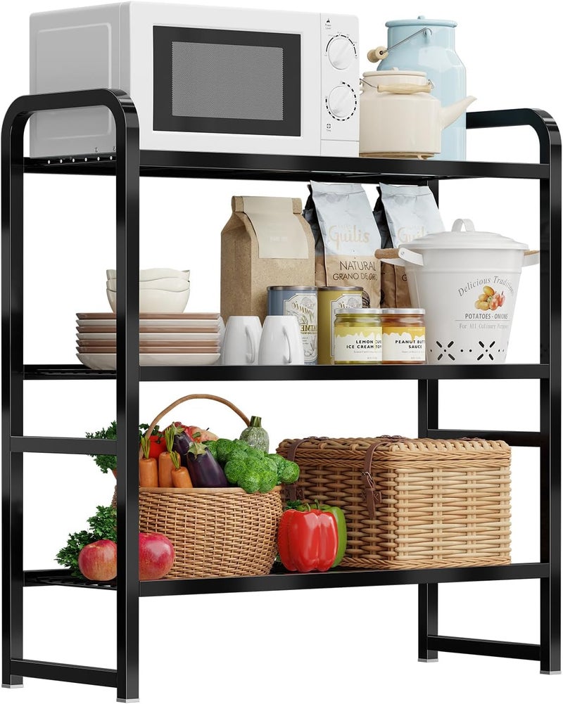 MWQ 30 Inch Wide Shelving Unit, 3 Tier Wire Storage Rack for Pantry Closet, Stackable, Heavy Duty Metal, Black - Image 3