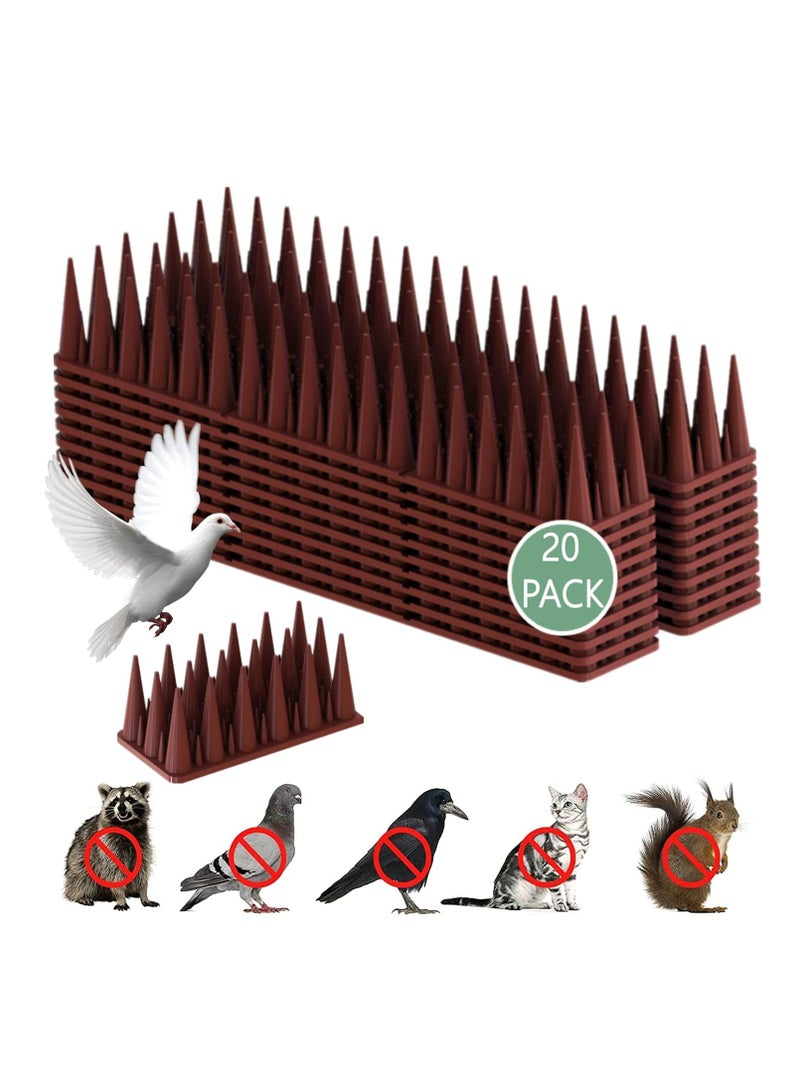 TRASSLE Bird Spikes for Outside, 20 Pack Plastic Outdoor Deterrent Spikes Bird,Stop Crow Birds from Nesting, Plastic Spikes for Garden Fences, Window Sills, Roofs, Porches, Railings and Walls - Image 1