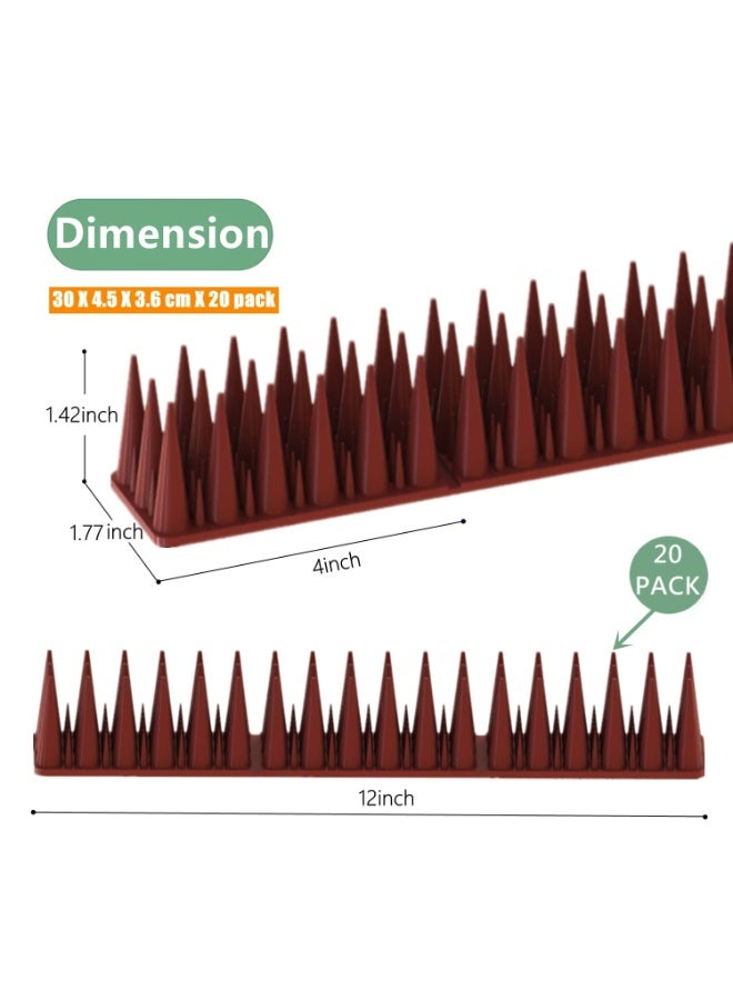 TRASSLE Bird Spikes for Outside, 20 Pack Plastic Outdoor Deterrent Spikes Bird,Stop Crow Birds from Nesting, Plastic Spikes for Garden Fences, Window Sills, Roofs, Porches, Railings and Walls - Image 3
