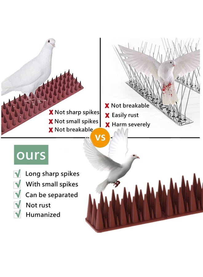 TRASSLE Bird Spikes for Outside, 20 Pack Plastic Outdoor Deterrent Spikes Bird,Stop Crow Birds from Nesting, Plastic Spikes for Garden Fences, Window Sills, Roofs, Porches, Railings and Walls - Image 4
