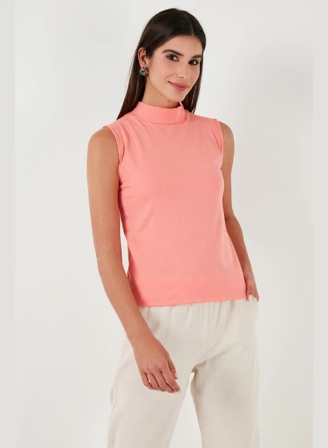 Lela Lela Cotton Sleeveless High Neck T-Shirt Women's T-SHIRT 5865710
