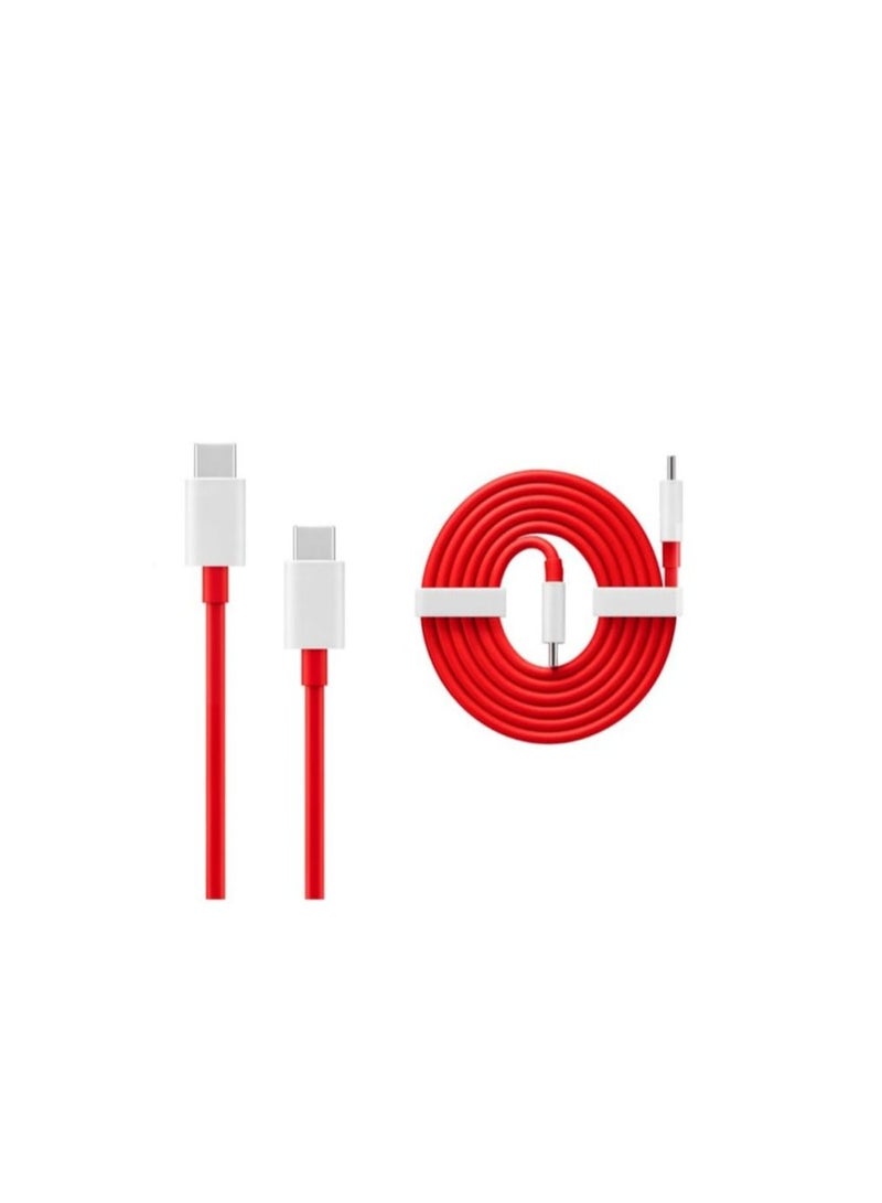 OnePlus One OnePlus Warp Charge Type-C to Type-C Original Cable 1m Red - Image 1