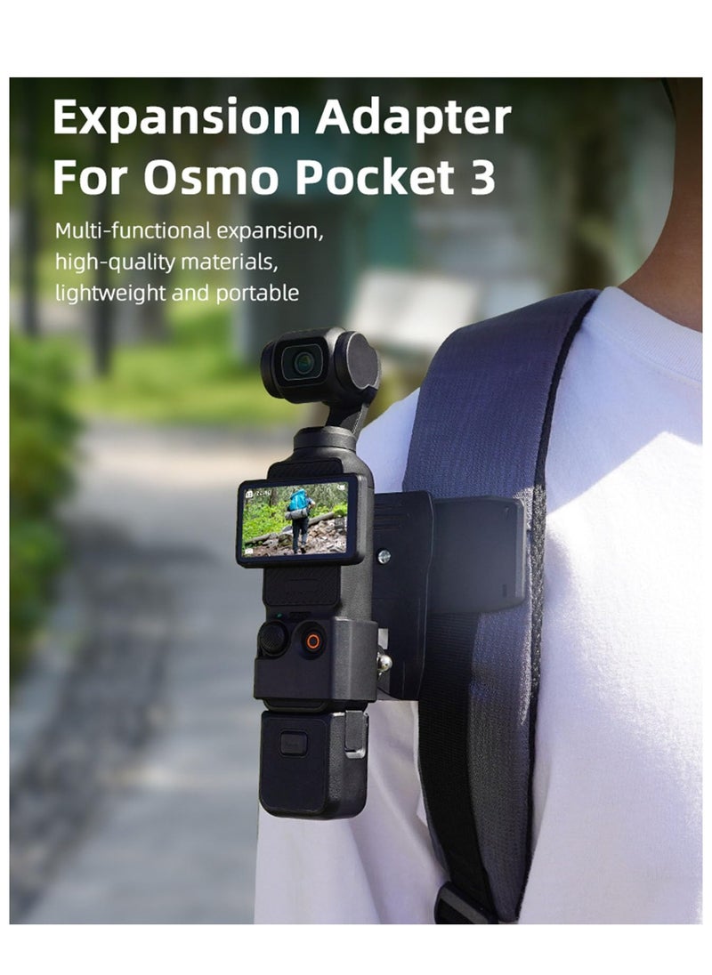 Generic - Expansion Adapter for DJI OSMO POCKET 3 Camera Protective Frame use with Backpack Clips Neck Brackets Headbands Accessories (Adapter Frame Set + Neck Bracket) - Image 1