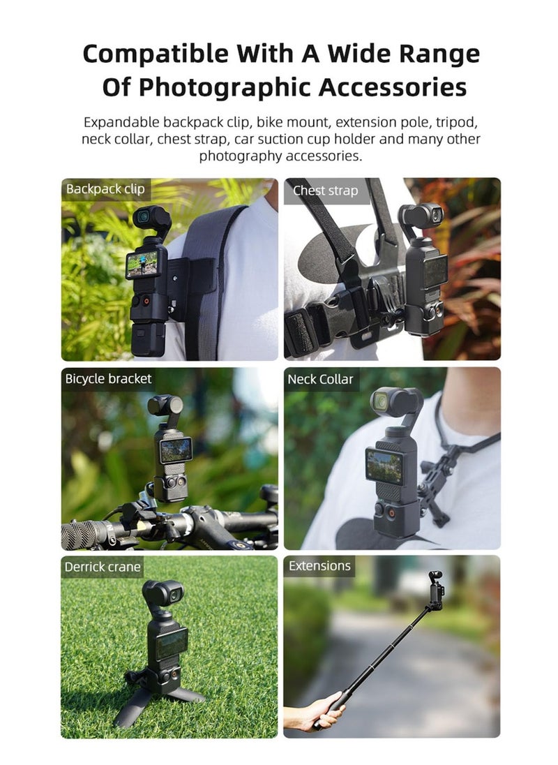 Generic - Expansion Adapter for DJI OSMO POCKET 3 Camera Protective Frame use with Backpack Clips Neck Brackets Headbands Accessories (Adapter Frame Set + Neck Bracket) - Image 1
