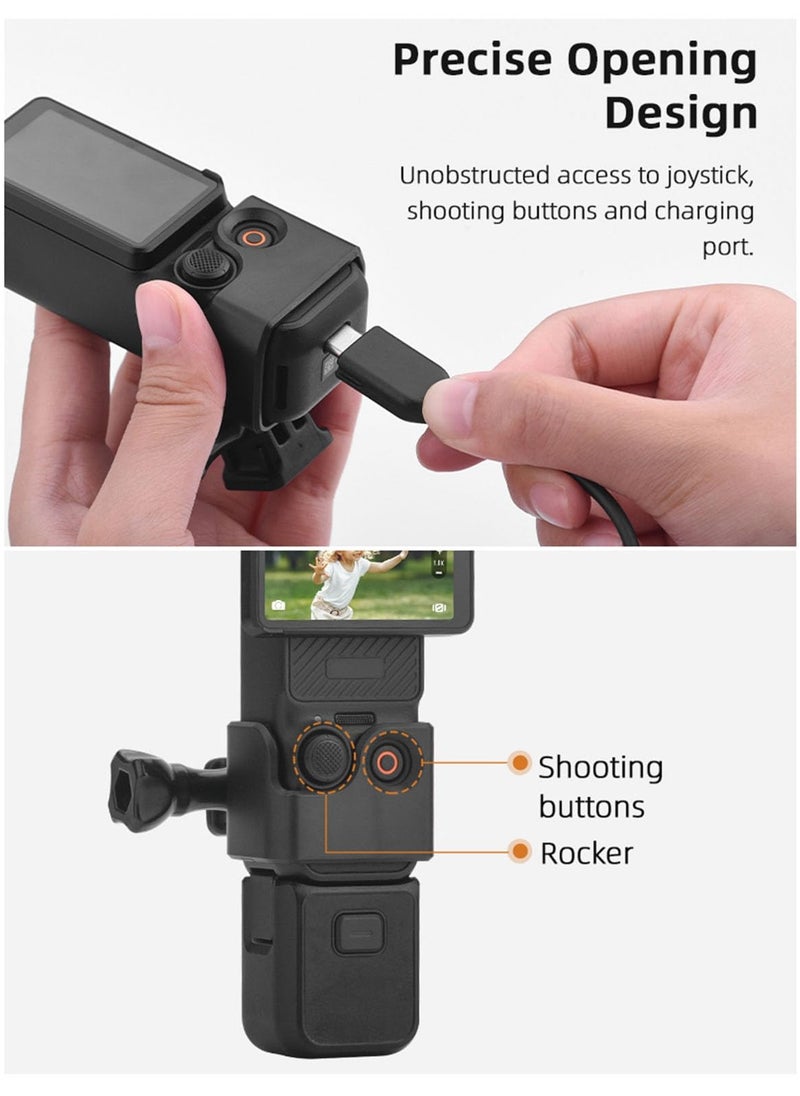Generic - Expansion Adapter for DJI OSMO POCKET 3 Camera Protective Frame use with Backpack Clips Neck Brackets Headbands Accessories (Adapter Frame Set + Neck Bracket) - Image 1