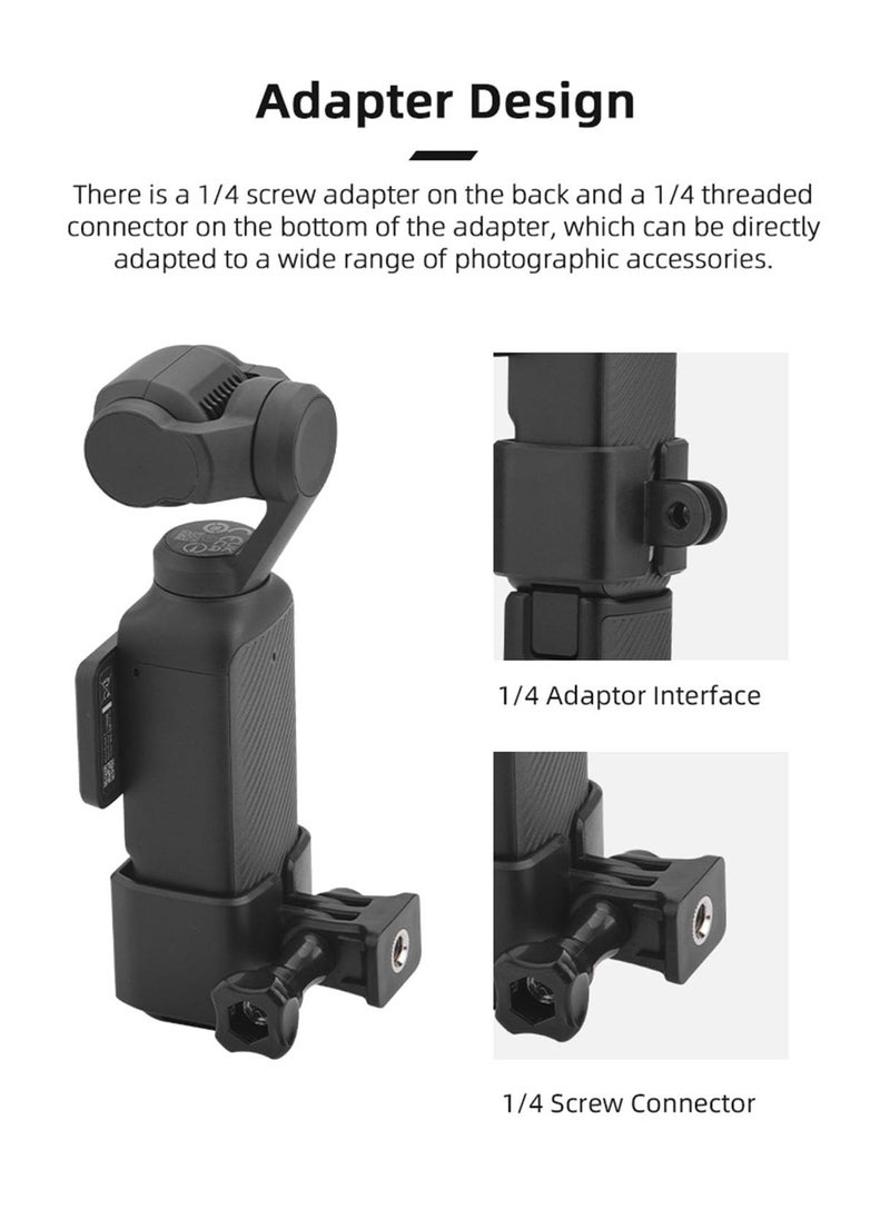 Generic - Expansion Adapter for DJI OSMO POCKET 3 Camera Protective Frame use with Backpack Clips Neck Brackets Headbands Accessories (Adapter Frame Set + Neck Bracket) - Image 1