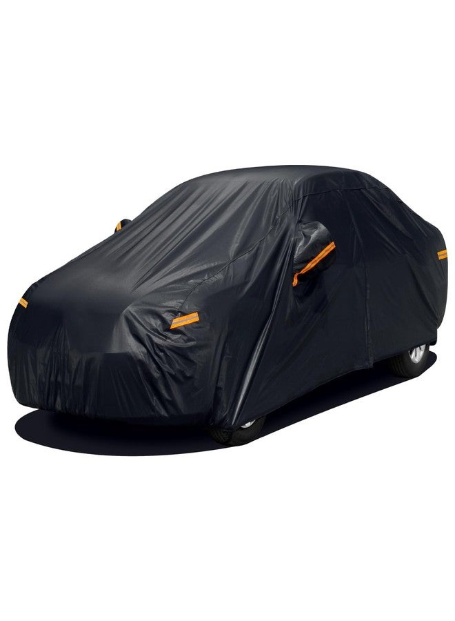 SEAZEN 6 Layers Car Cover Waterproof All Weather, Heavy Duty Car Cover for Automobiles with Zipper Full Exterior Cover Outdoor UV Snow Wind Protection, Universal Full Car Cover for Sedan Up to 200" - Image 1