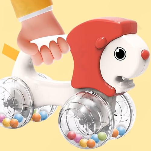 Lefan Baby Rattles Toys Animal Modeling Vehicle Push and Go Cars with Colorful Beads Toddler Learning Toys for 12-18 Months First Birthday Gift for 1 2 3 Year Old Boys Girls (Rattlecar_Lion) Pack of 1 pcs - Image 5
