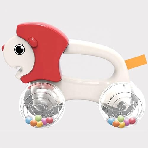 Lefan Baby Rattles Toys Animal Modeling Vehicle Push and Go Cars with Colorful Beads Toddler Learning Toys for 12-18 Months First Birthday Gift for 1 2 3 Year Old Boys Girls (Rattlecar_Lion) Pack of 1 pcs - Image 4