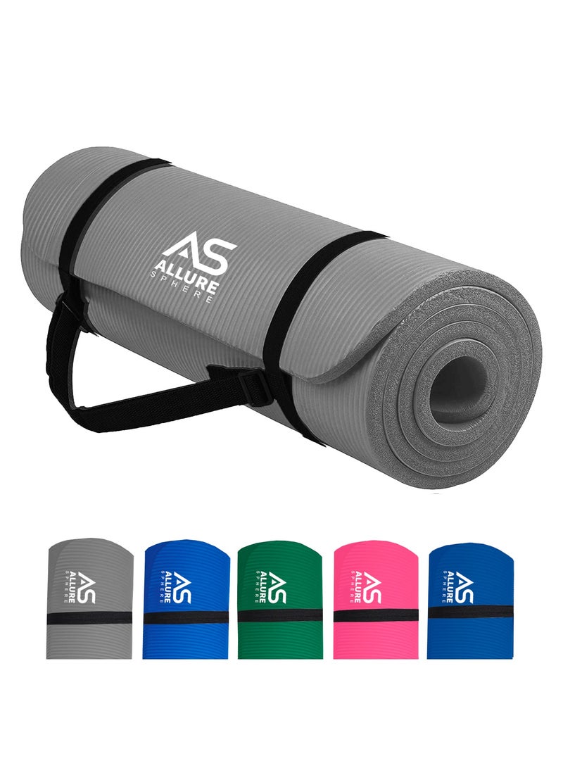 Allure Sphere Sphere Yoga Mat 10Mm Thick Double Sided Non-Slip Nbr Exercise Mat - Ideal Floor Mat For Gymnastic Pilates Fitness Workout Stretching - Training Equipment For Home Gym & Outdoor - Image 1