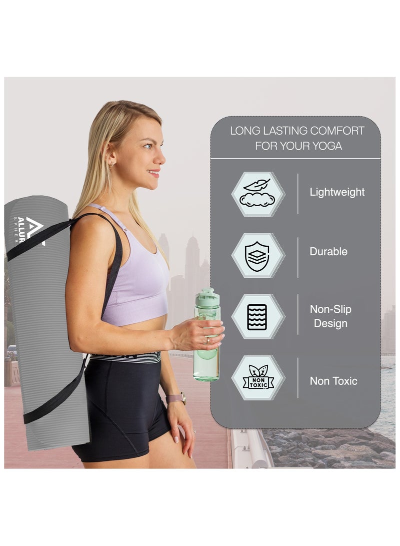 Allure Sphere Sphere Yoga Mat 10Mm Thick Double Sided Non-Slip Nbr Exercise Mat - Ideal Floor Mat For Gymnastic Pilates Fitness Workout Stretching - Training Equipment For Home Gym & Outdoor - Image 5