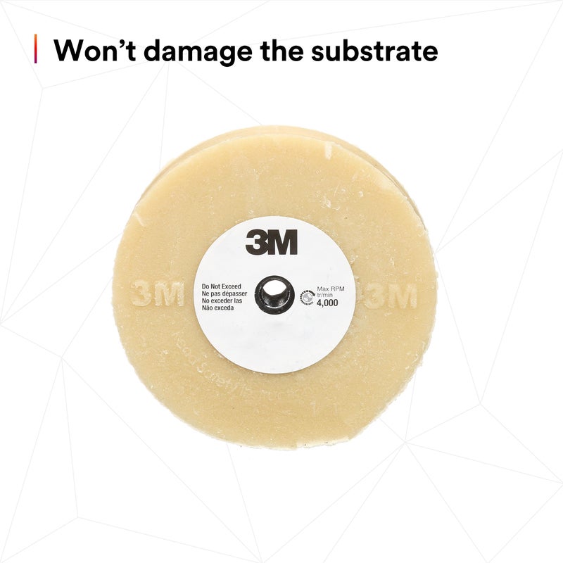 3M Stripe Off Wheel â€“ Adhesive Remover â€“ Eraser Wheel â€“ Removes Decals, Stripes, Vinyl, Tapes and Graphics â€“ 4â€ diameter x 5/8â€ thick â€“ 07499 â€“ Pack of 1 - Image 4