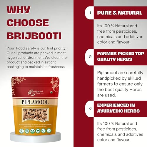 Brijbooti Pipla Mool (200 gm) | Piplamool Dampa | Piplamool | Peepla Mool | FSSAI, GMP, ISO Certified - Image 5