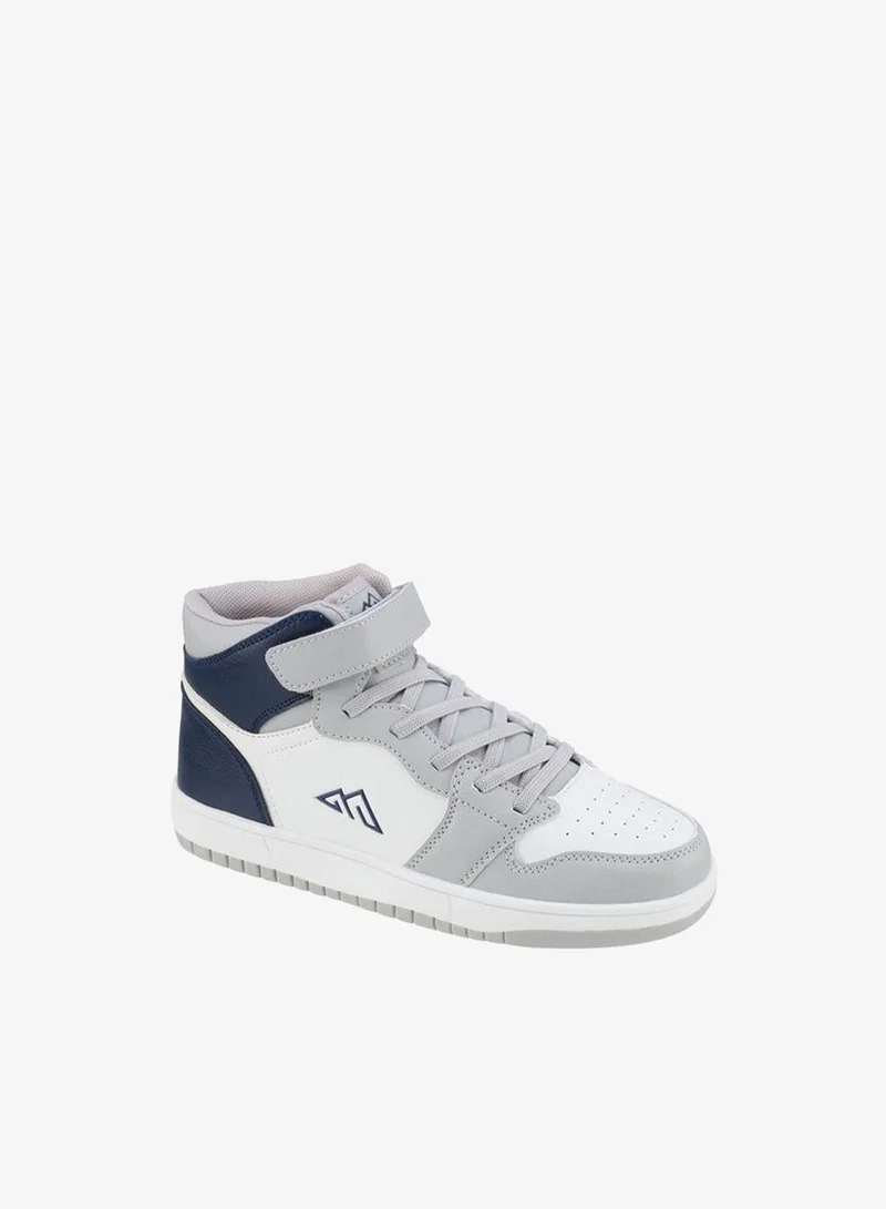 Oaklan By Shoexpress WHITE Boys Hook & Loop High Top School Sneakers for Men | Best Price UAE