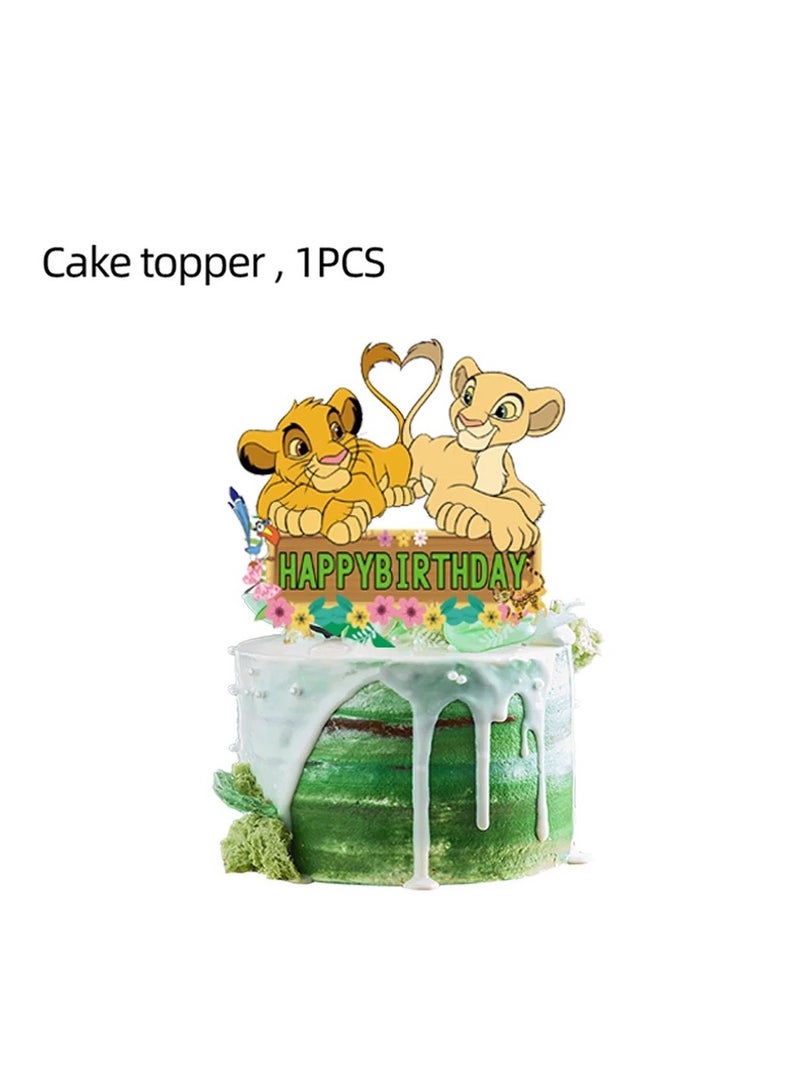 Children’s birthday party cartoon Lion King theme party decorations party package banner cake topper balloons for kids birthday party supplies - Image 4