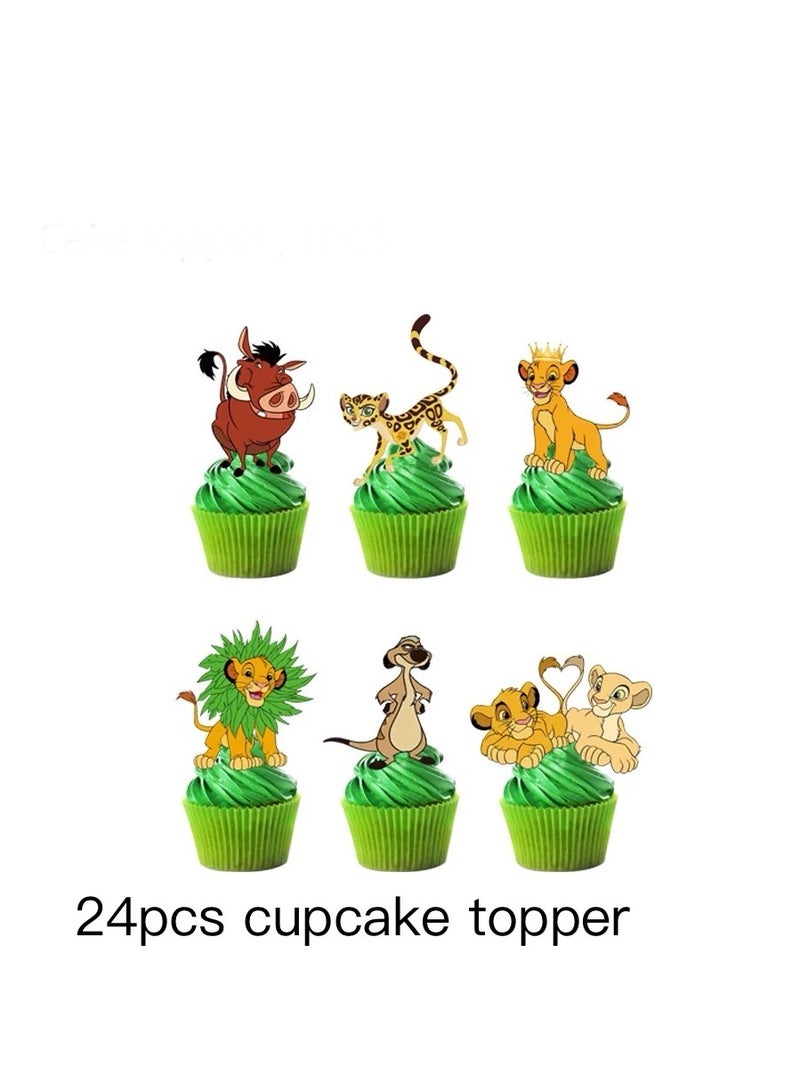 Children’s birthday party cartoon Lion King theme party decorations party package banner cake topper balloons for kids birthday party supplies - Image 5