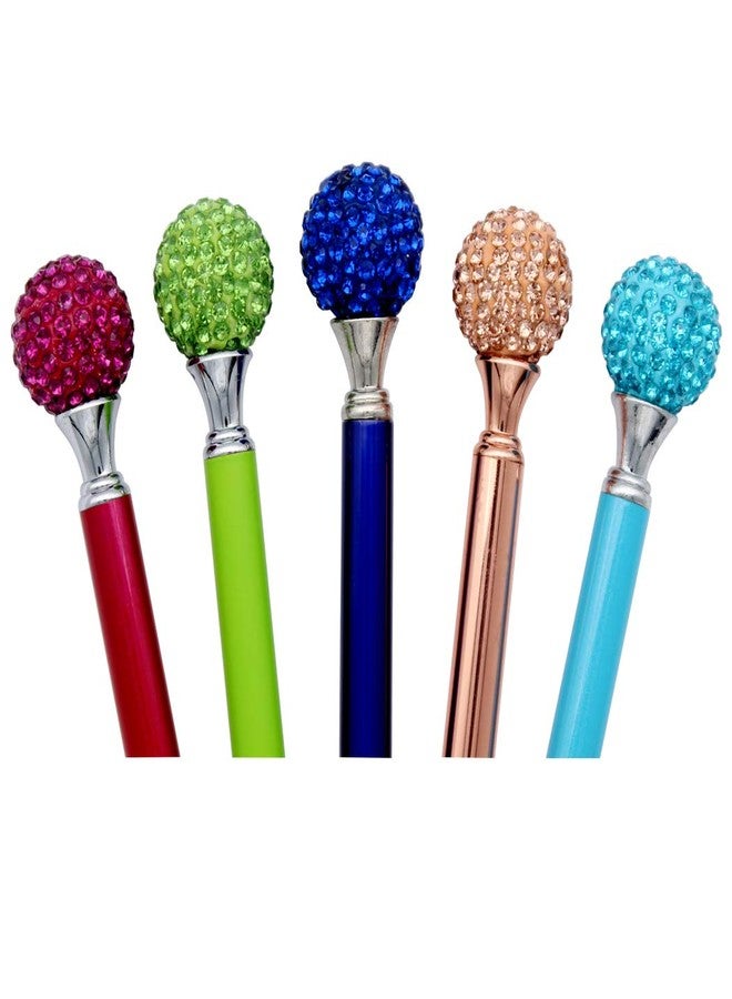 Gullor 5PCS Diamond Ball Retractable Ballpoint Pen, Bling Metal Ballpoint Pens, Multicolor B - Image 4