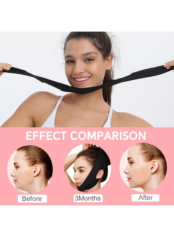 V-Line Mask, Chin Strap for Sleeping,Chin Strap for Women,Jaw Exerciser,Jawline Shaper,Jaw Strap,Double chin strap,Jawline Shaper,Reusable chin stra,Black - Image 5