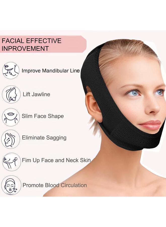V-Line Mask, Chin Strap for Sleeping,Chin Strap for Women,Jaw Exerciser,Jawline Shaper,Jaw Strap,Double chin strap,Jawline Shaper,Reusable chin stra,Black - Image 4