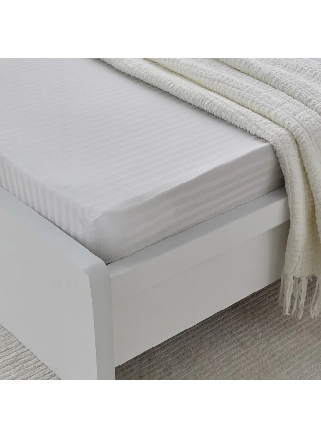 Home Box Hamilton Striped Satin Cotton Single Fitted Sheet 200 x 36 x 90 cm